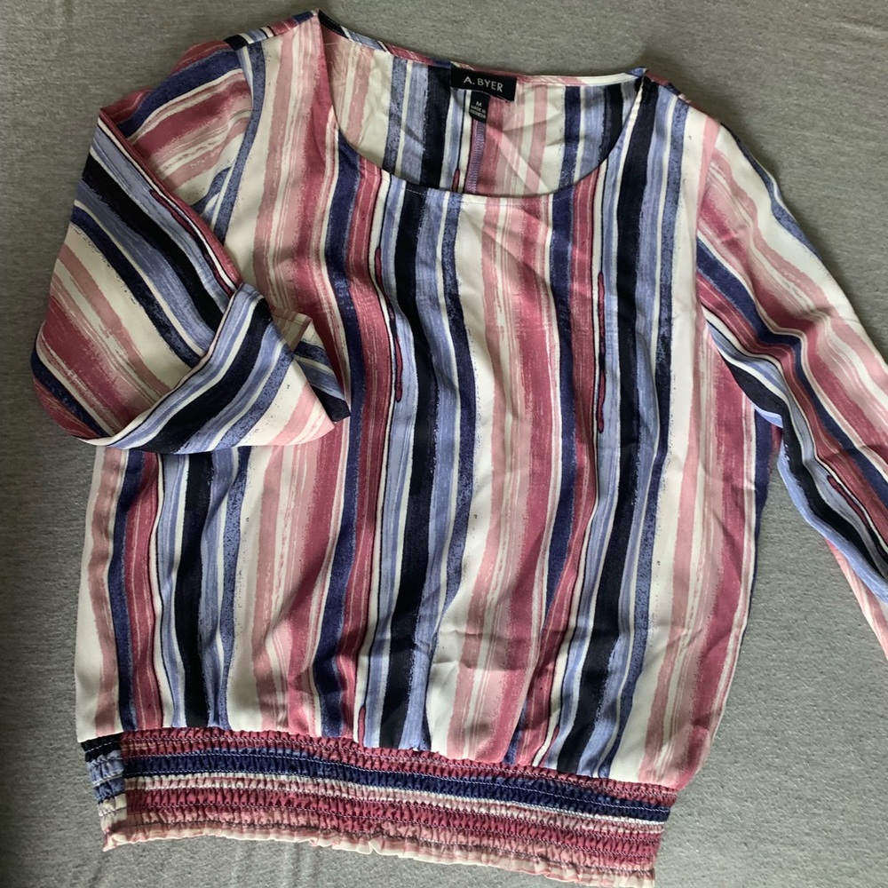Pink and blue Multi-colored blouse